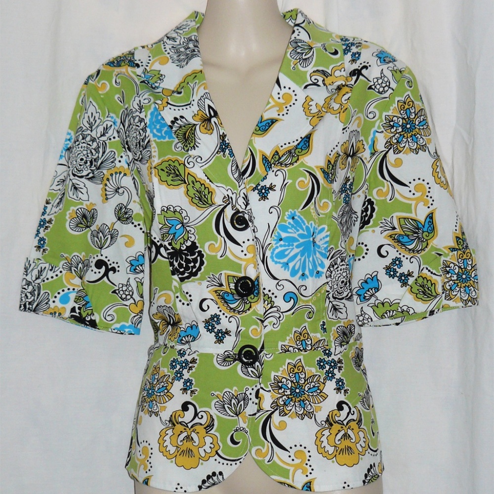 RQT Yellow Green Turquoise Vintage Inspired Jacket